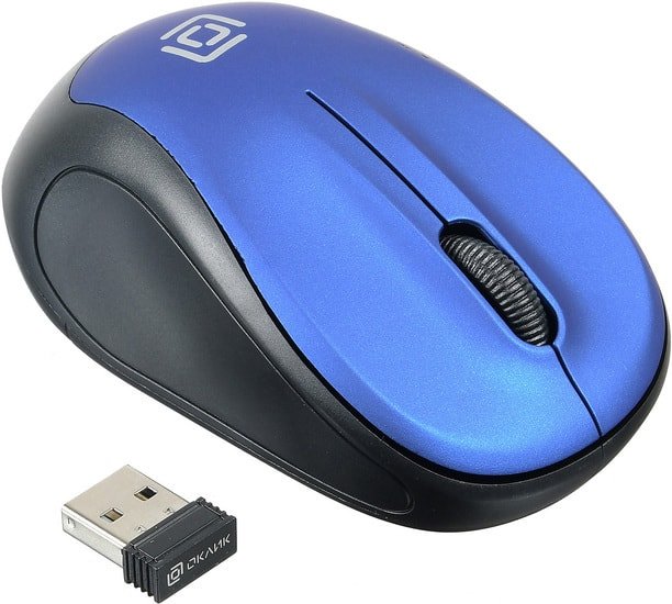 Мышь Oklick 665MW (черный/синий)