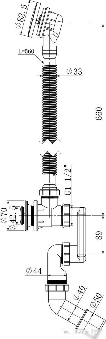 Сифон Lauter 21Y31000 (хром)