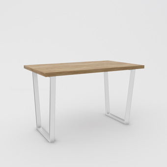 Кухонный стол Hype Mebel Трапеция 125x75 (белый/дуб галифакс олово)