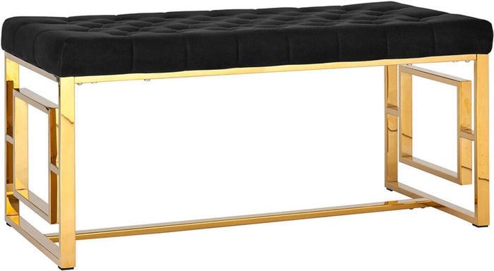 Банкетка Stool Group Бруклин вельвет черный/золото