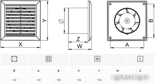Осевой вентилятор Awenta Classic 120 WC120