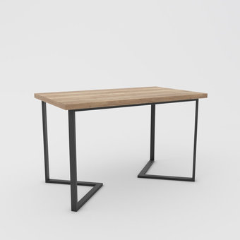Кухонный стол Hype Mebel Дельта 125x75 (черный/дуб галифакс натуральный)