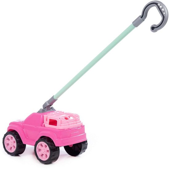 Игрушка-каталка Полесье Боби с ручкой 75021 (розовый)