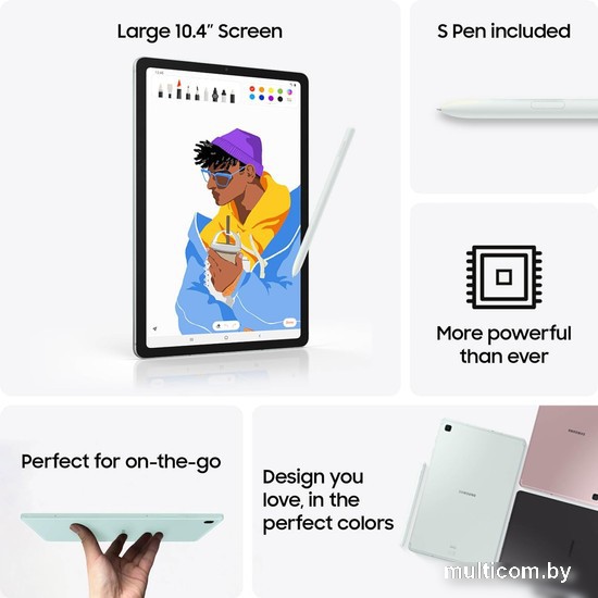 Планшет Samsung Galaxy Tab S6 Lite 2024 Wi-Fi SM-P620 4GB/64GB (мятный)