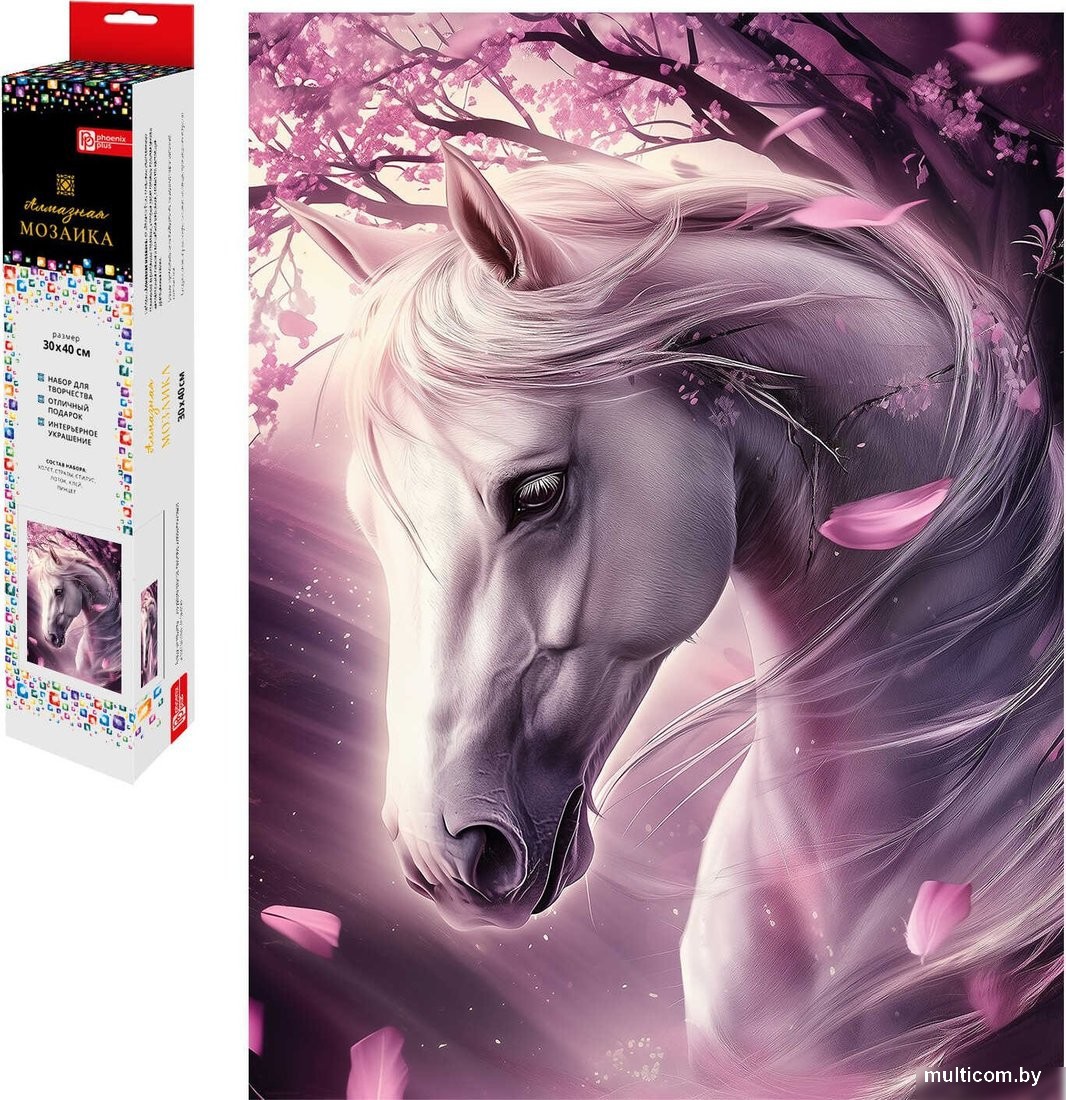 Алмазная мозаика Феникс+ Лошадь и сакура 70809