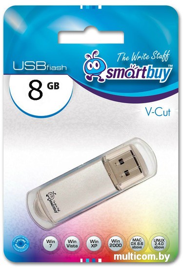 USB Flash Smart Buy 8GB V-Cut Silver [SB8GBVC-S]