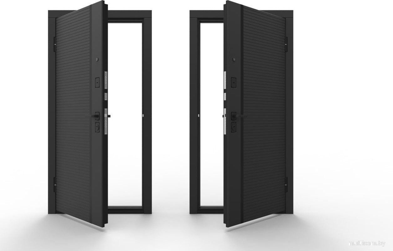 Металлическая дверь Guard Line зеркало 86x205 правая (графит/шагрень белая)