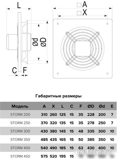 Осевой вентилятор ERA D 300 Storm 300