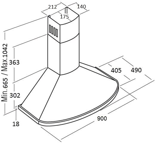 Кухонная вытяжка KUPPERSBERG Bona 90 C Bronze