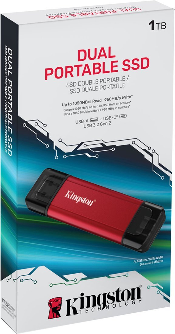 Внешний накопитель Kingston Dual Portable SSD SPSD/1TB