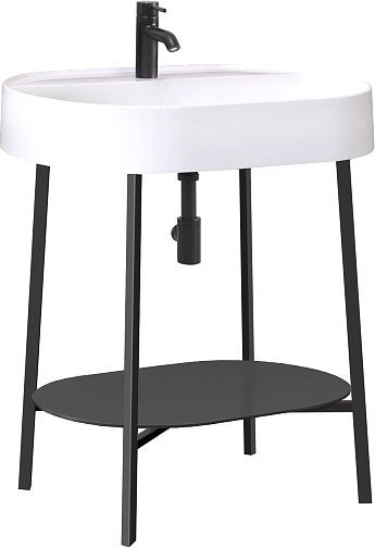 Belux Тумба под умывальник Эвора Н 75 М (черный матовый)