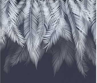 Фотообои Citydecor Пальмовые листья с оттенком 300x260 (голубой-синий)