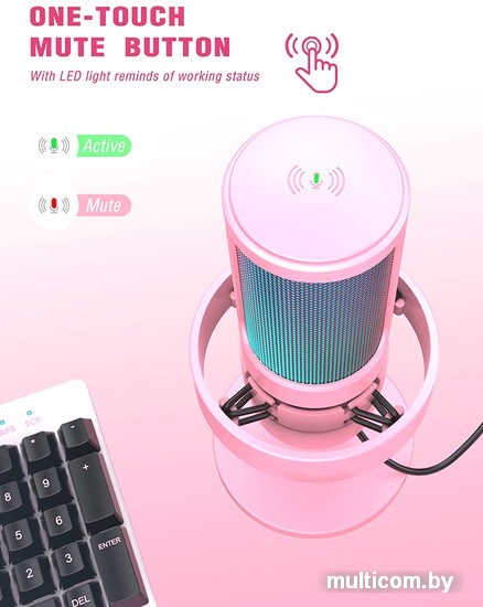 Микрофон FIFINE A8 (розовый)