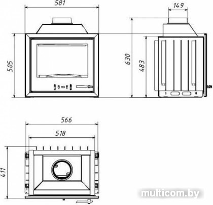 Встраиваемая печь-камин Мета-Бел Эльба ТКТ-9.0-01
