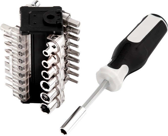 Набор отвертка с битами и головками Kranz KR-12-4791 (31 предмет)