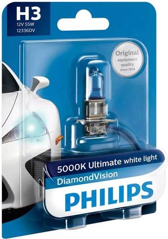 Галогенная лампа Philips H3 DiamondVision 1шт