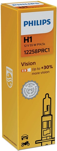 Галогенная лампа Philips H1 Vision +30% 1шт