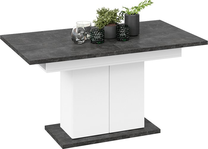 Кухонный стол Трия Детройт Тип 1 (белый/ателье темный)