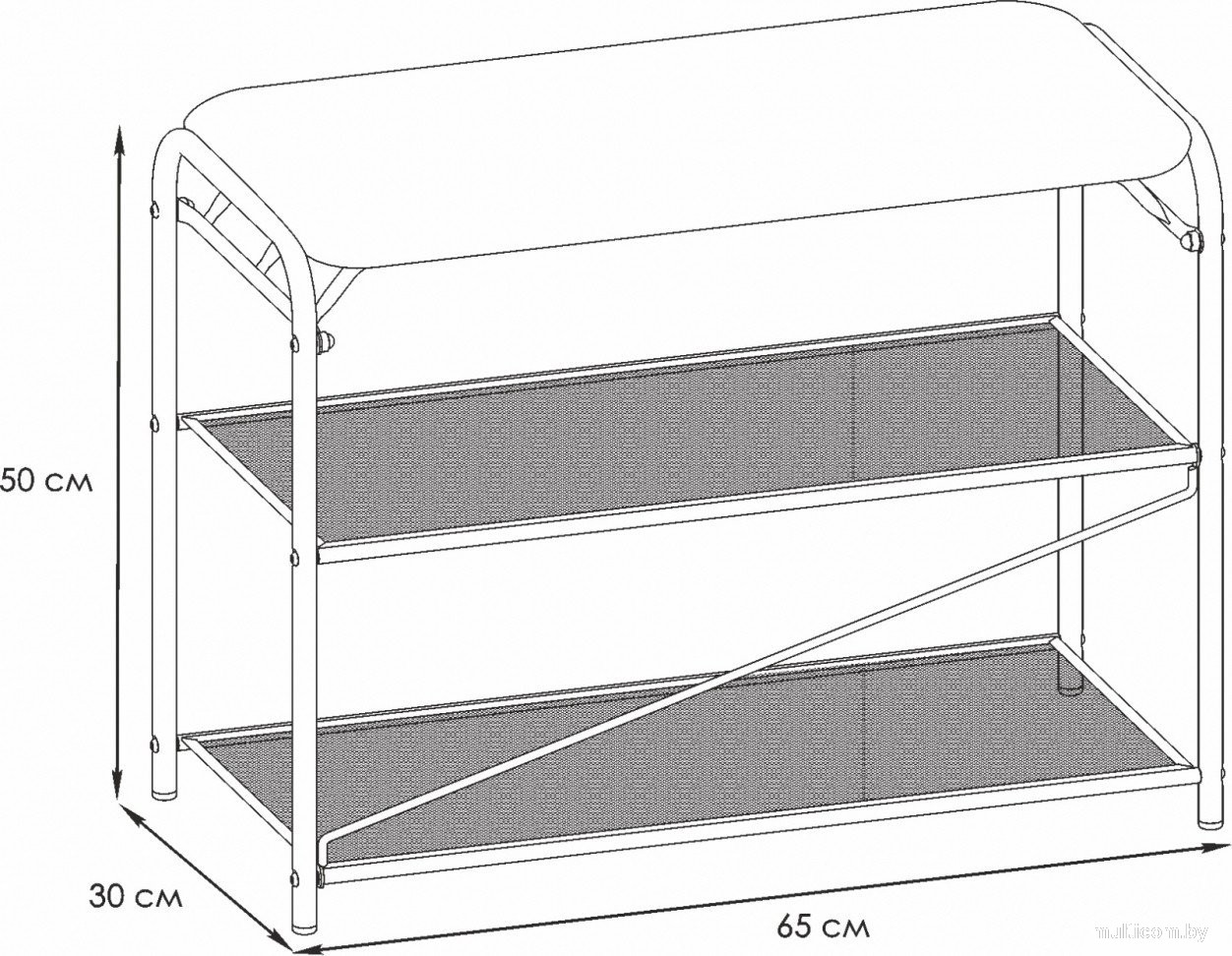 Банкетка ЗМИ Гранада 23 НБК с сиденьем ПДОГ23СНБК (графит/ткань нубук)