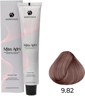 Крем-краска Adricoco Miss Adri 9.82 (100мл, очень светлый коричневый фиолетовый блонд)