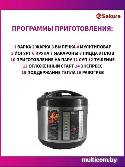 Мультиварка Sakura SA-7766BK