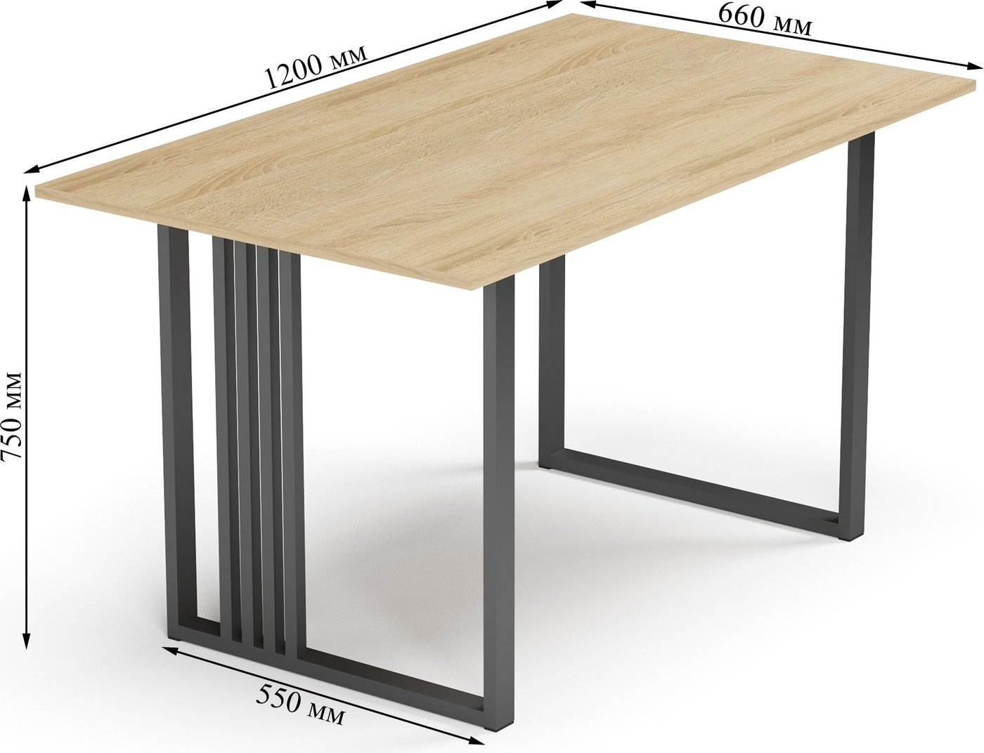 Кухонный стол Mio Tesoro Laim 120x70 (дуб сонома/черный)