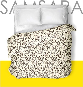 Постельное белье Samsara Завитки пломбир 220По-5 215x220 (евро)