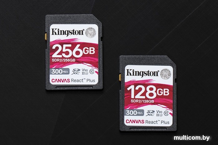 Карта памяти Kingston Canvas React Plus SDXC 128GB (с кардридером)
