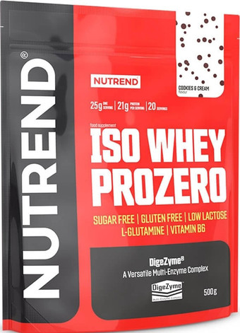Протеин сывороточный (изолят) Nutrend Iso Whey Pro Zero (500г, печенье/крем)