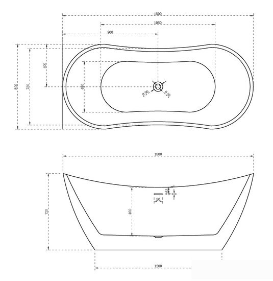 Ванна Abber 180x80 AB9322