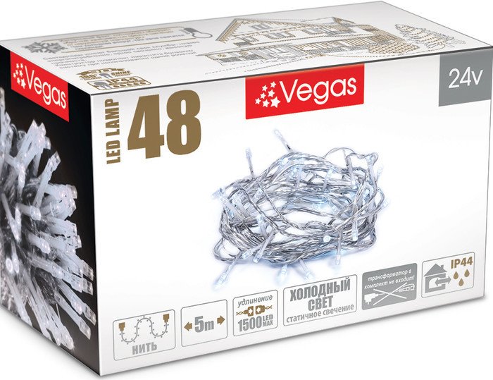Гирлянда Vegas Нить 5 м (белый)