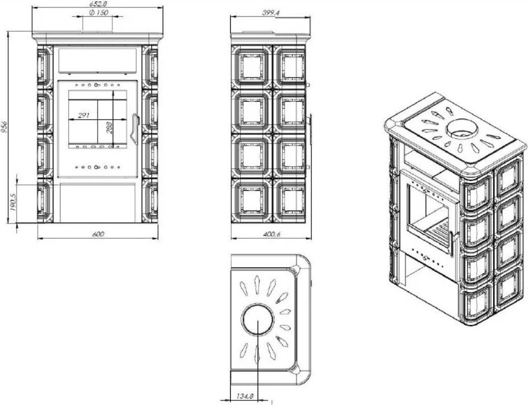 Свободностоящая печь-камин Nordflam Vera Cappuccino