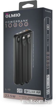 Внешний аккумулятор Olmio L-10 10000mAh (черный)