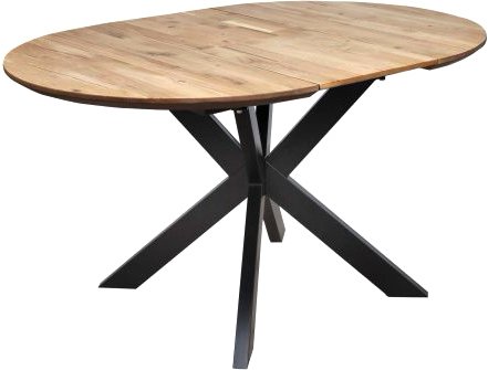 Кухонный стол ОКА Раунд 100-140x75 (дуб натуральный/черный)