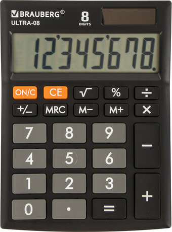 Бухгалтерский калькулятор BRAUBERG Ultra-08-BK 250507 (черный)