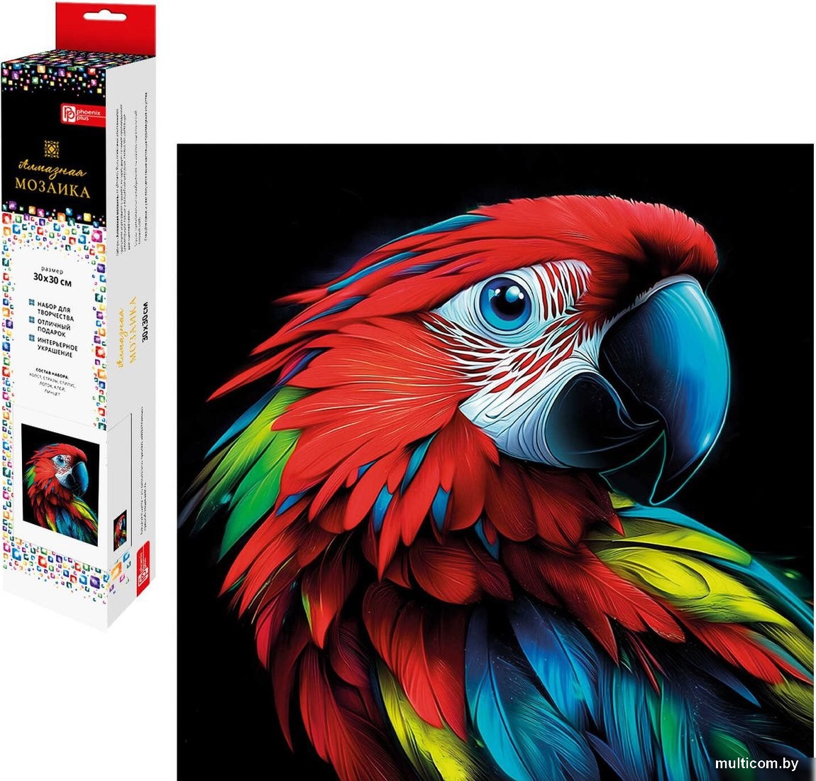 Алмазная мозаика Феникс+ Яркий попугай 70807