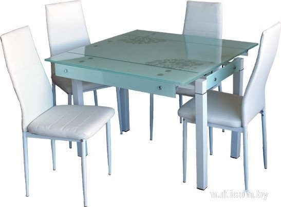 Кухонный стол Баобаб В07 (белый с цветами)