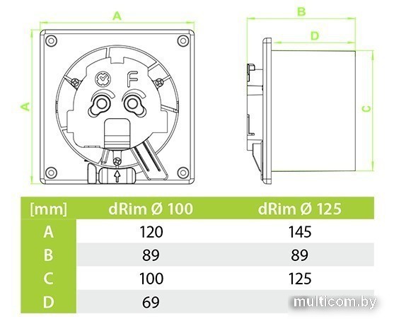 Осевой вентилятор airRoxy dRim 100HS-C159