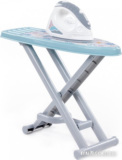 Набор хозяйственный игрушечный Полесье Утюжокс гладильной доской №3 67453 (серый/голубой)