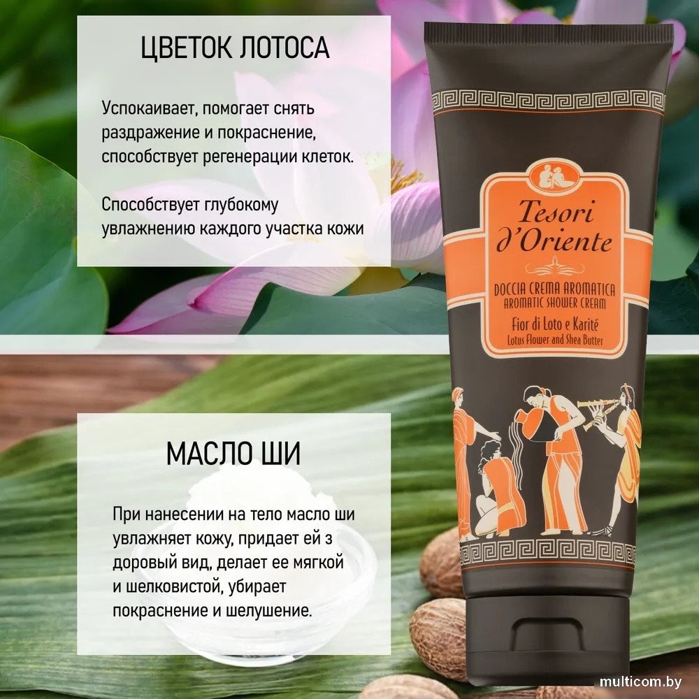 Tesori d'Oriente Крем-гель для душа Цветок лотоса и масло ши 250 мл