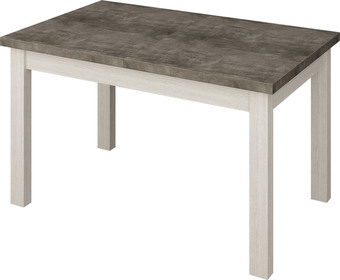 Кухонный стол Senira Кастусь 110-145x70 (бетон/белый)