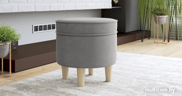 Пуфик Нижегородмебель Лора ТП 328 (ультра дав серебристый серый)