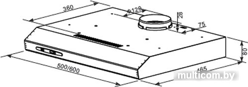 Кухонная вытяжка HOMSair Horizontal 60 (нержавеющая сталь)