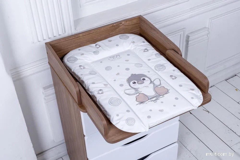 Пеленальный матрас Sweet Baby Pinguino New Grigio 48x71 (пингвин серый)