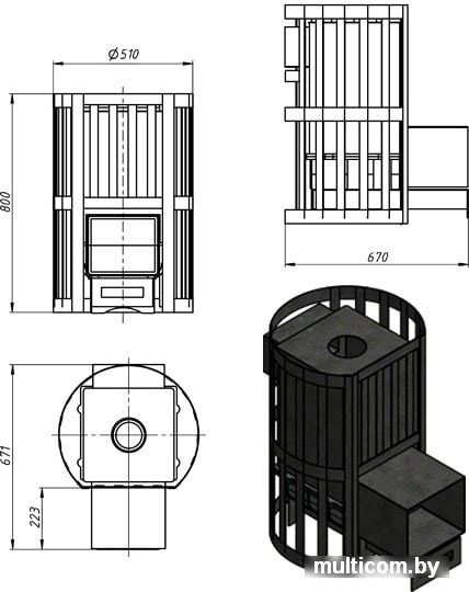 Банная печь Везувий Ураган Ковка 12 (260)
