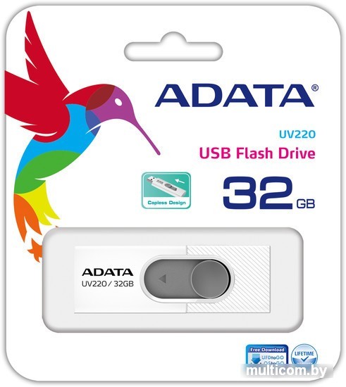 USB Flash A-Data UV220 32GB (белый/серый)