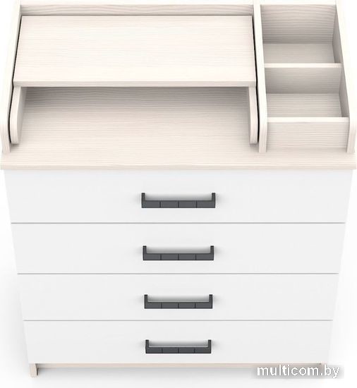 Детский комод Атон Мебель Marvin (бодяга светлый/белый)