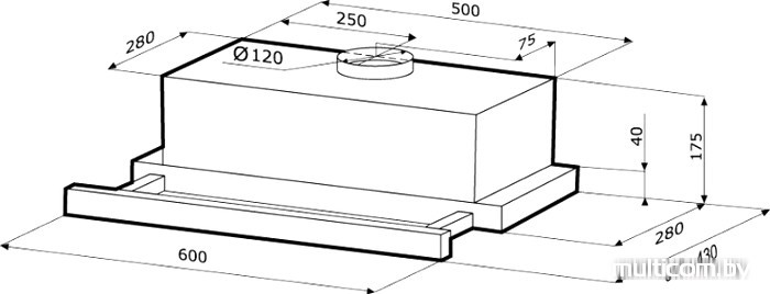 Кухонная вытяжка Krona Kamilla Sensor 600 Black