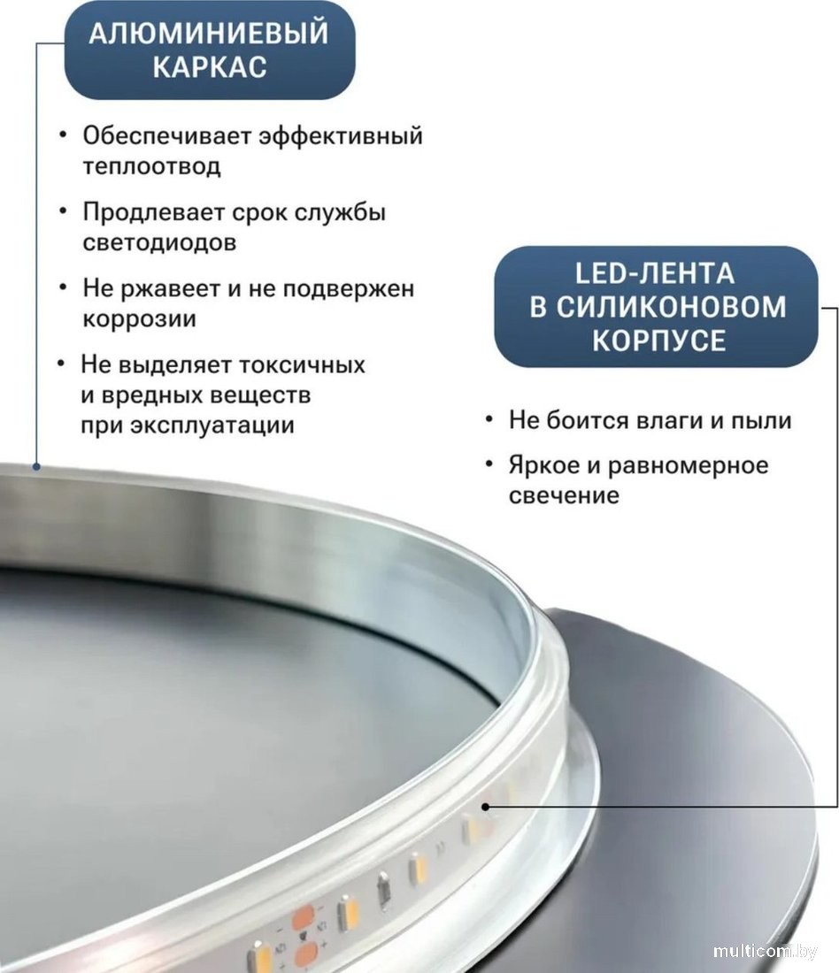 Зеркало с подсветкой eMZe Smartphone 45x77 LED.UV.SMART.45.77.AUR (золото с УФ-окантовкой и подсветкой)