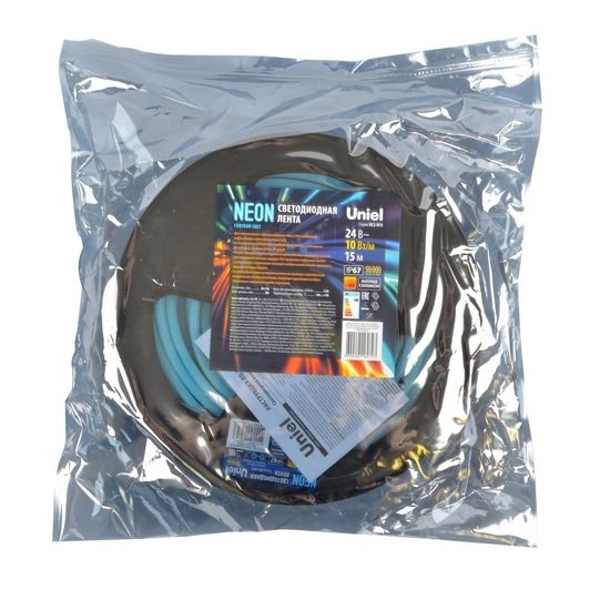 Светодиодная лента Uniel ULS-N11-2835-120LED-m-8mm-IP67-DC24V-10W-m-15M-LIGHTBLUE